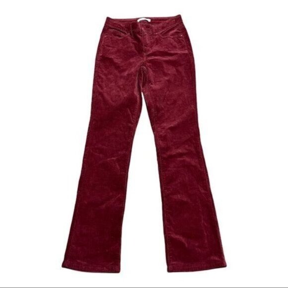 Lauren Conrad Corduroy Burgundy Bootcut Mid Rise Pants Size 4 - Picture 2 of 8